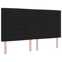 Produktbild för Sängram med huvudgavel Svart 180 x 200 cm tyg