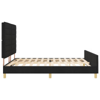 Produktbild för Sängram med huvudgavel Svart 180 x 200 cm tyg