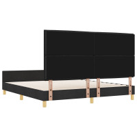 Produktbild för Sängram med huvudgavel Svart 180 x 200 cm tyg