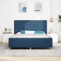 Produktbild för Sängram med huvudgavel Blå 180 x 200 cm tyg