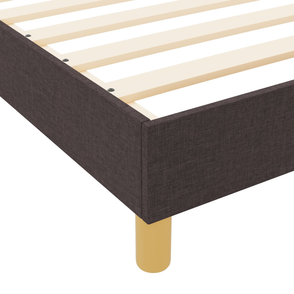 Produktbild för Sängram med huvudgavel Mörkbrun 80 x 200 cm tyg