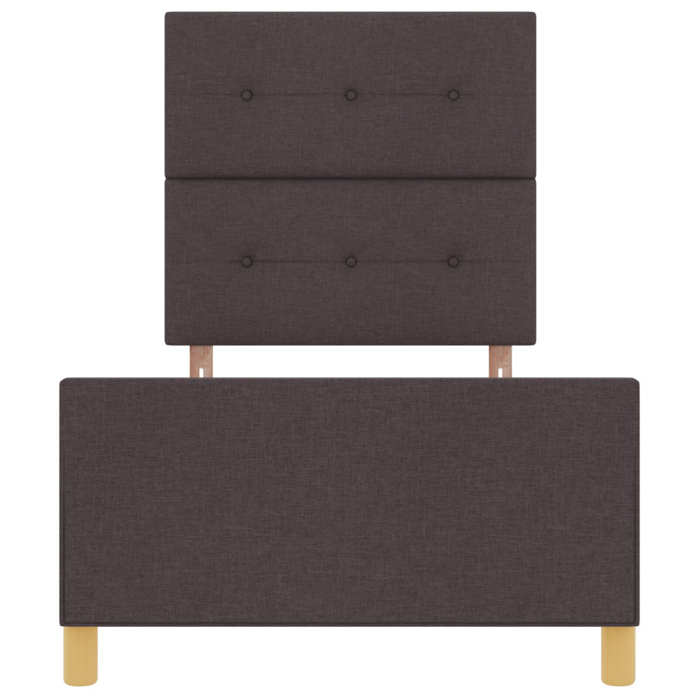 Produktbild för Sängram med huvudgavel Mörkbrun 80 x 200 cm tyg