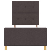 Produktbild för Sängram med huvudgavel Mörkbrun 80 x 200 cm tyg