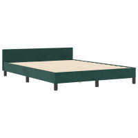 Produktbild för Bäddfjäder med huvudgavel Mörkgrön 140 x 190 cm Sammet