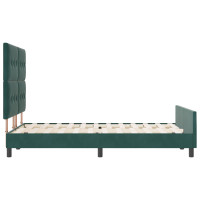 Produktbild för Bäddfjäder med huvudgavel Mörkgrön 140 x 190 cm Sammet