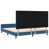 Produktbild för Bäddfjäder med huvudgavel Mörkblå 180 x 200 cm Sammet