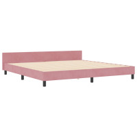 Produktbild för Bäddfjäder med huvudgavel Rosa 200 x 200 cm Sammet