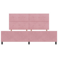 Produktbild för Bäddfjäder med huvudgavel Rosa 200 x 200 cm Sammet
