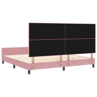 Produktbild för Bäddfjäder med huvudgavel Rosa 200 x 200 cm Sammet