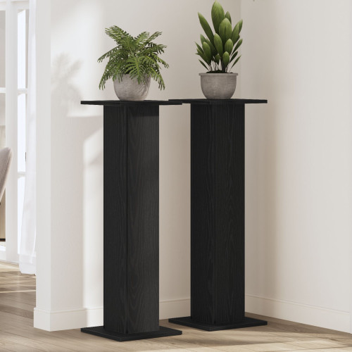 vidaXL Växtställ 2 pcs Svart Ek 30 x 30 x 95 cm Konstruerat trä