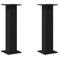 Produktbild för Växtställ 2 pcs Svart Ek 30 x 30 x 95 cm Konstruerat trä