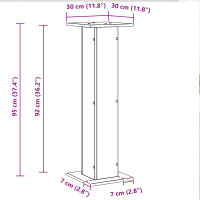 Produktbild för Växtställ 2 pcs Svart Ek 30 x 30 x 95 cm Konstruerat trä
