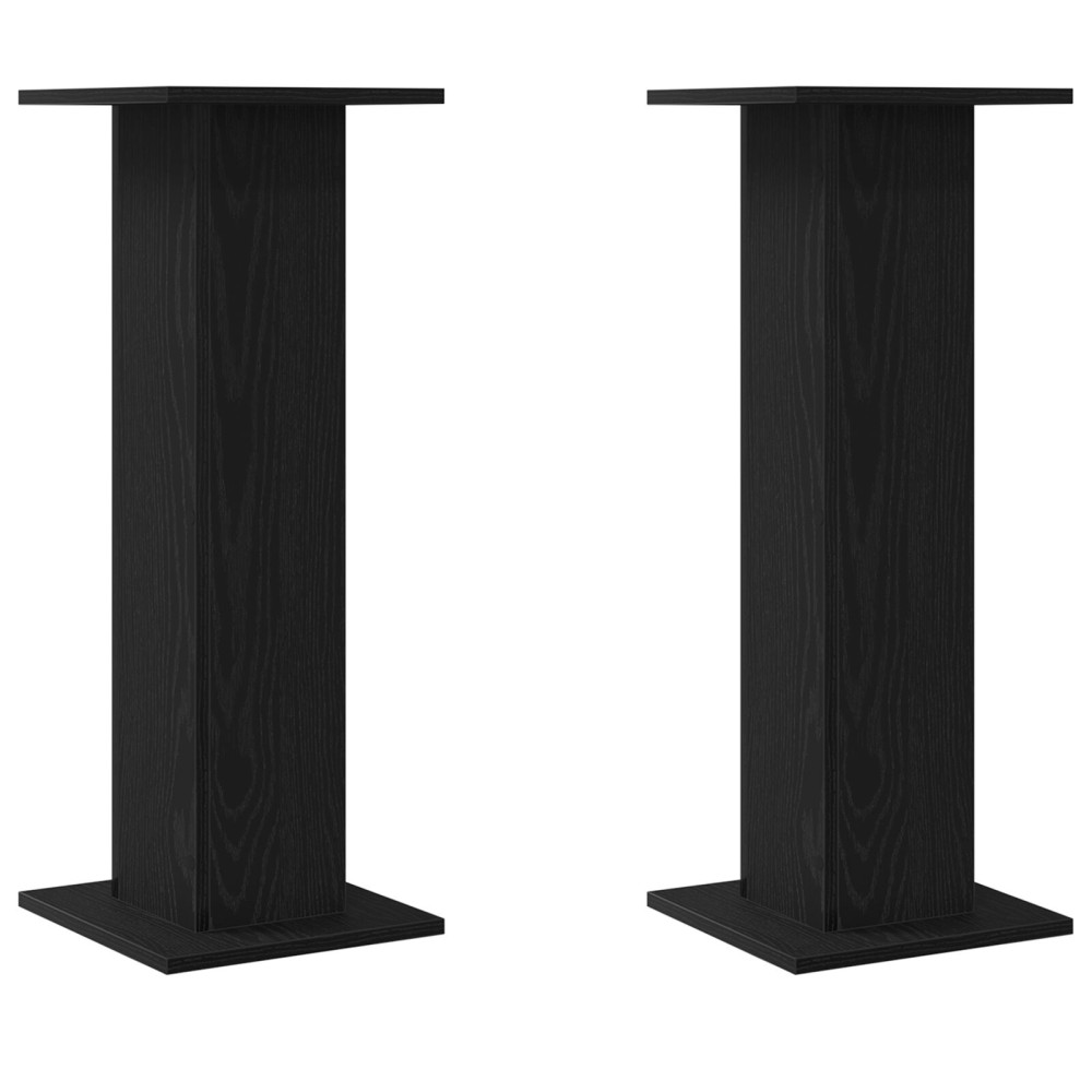 Produktbild för Växtställ 2 pcs Svart Ek 30 x 30 x 80 cm Konstruerat trä