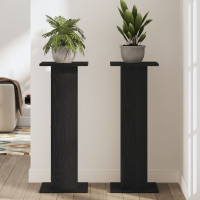 Produktbild för Växtställ 2 pcs Svart Ek 30 x 30 x 80 cm Konstruerat trä