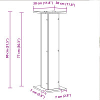 Produktbild för Växtställ 2 pcs Svart Ek 30 x 30 x 80 cm Konstruerat trä