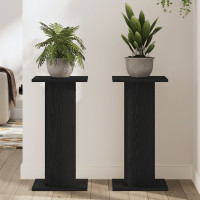 Produktbild för Växtställ 2 pcs Svart Ek 30 x 30 x 60 cm Konstruerat trä