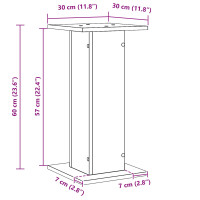 Produktbild för Växtställ 2 pcs Svart Ek 30 x 30 x 60 cm Konstruerat trä