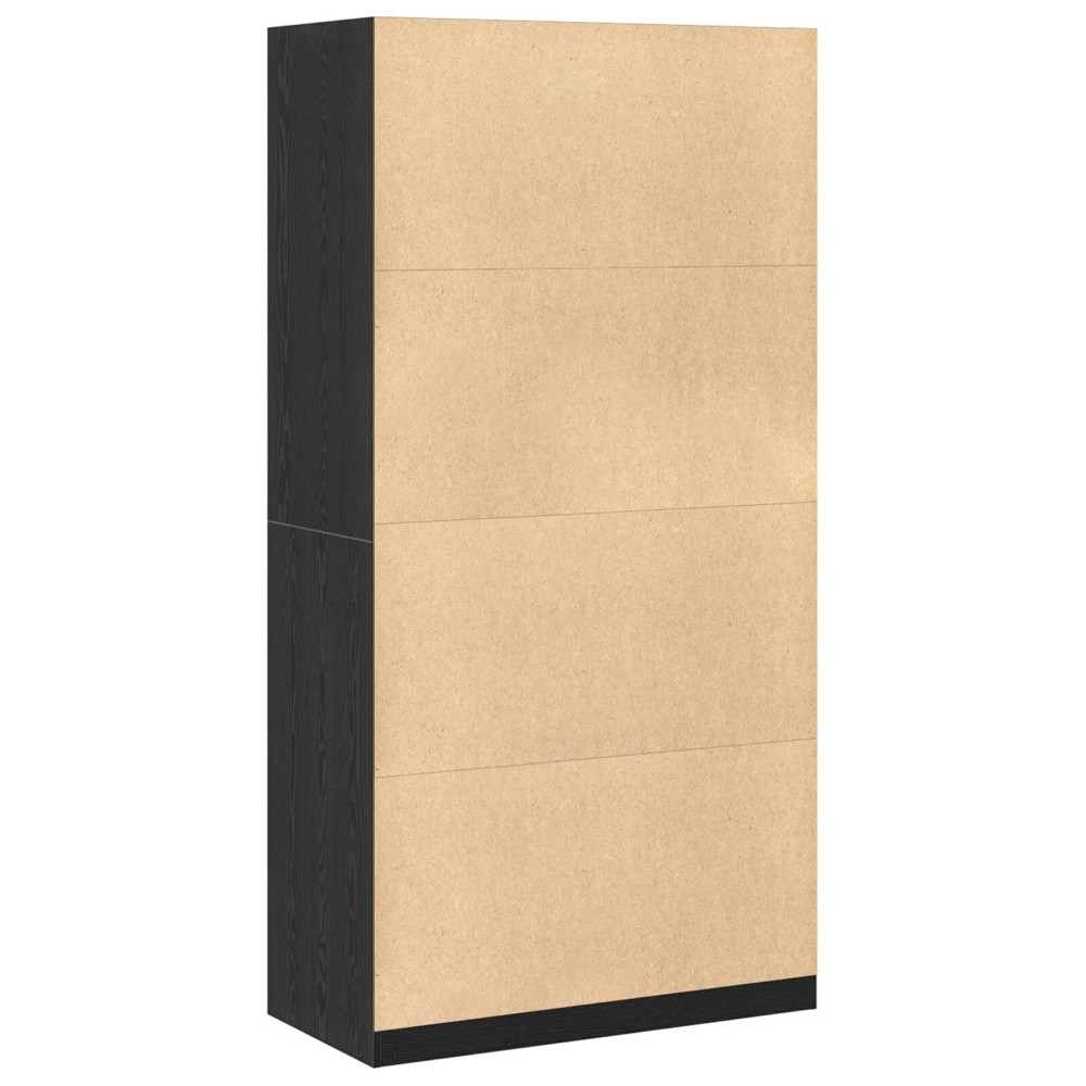 Produktbild för Garderob med hylla Svart Ek 100 x 50 x 200 cm Konstruerat trä