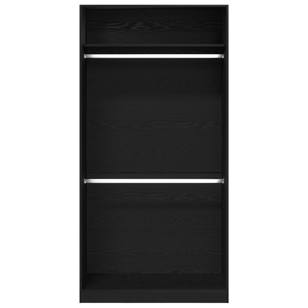 Produktbild för Garderob med hylla Svart Ek 100 x 50 x 200 cm Konstruerat trä