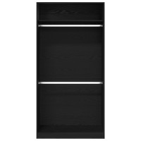Produktbild för Garderob med hylla Svart Ek 100 x 50 x 200 cm Konstruerat trä