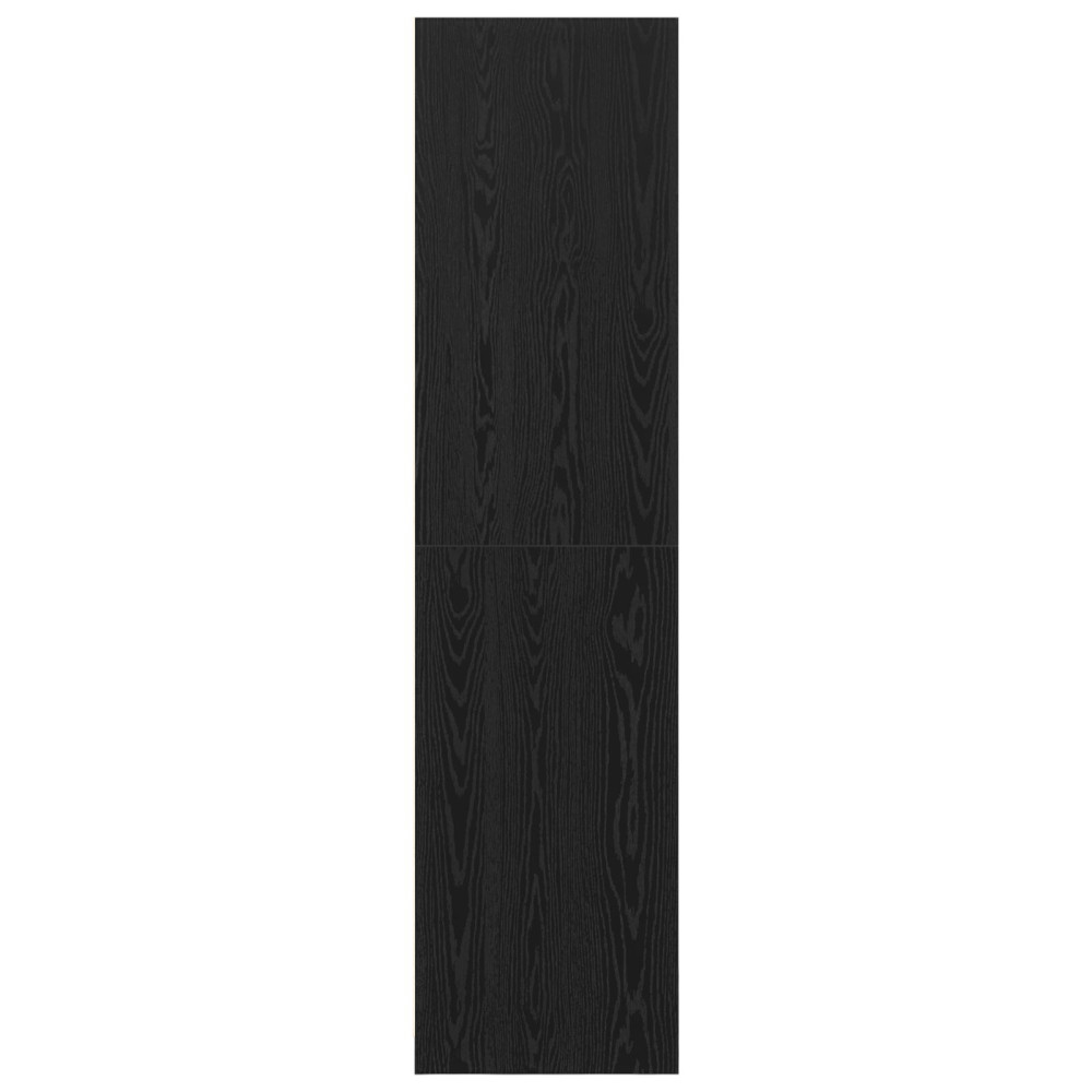 Produktbild för Garderob med hylla Svart Ek 100 x 50 x 200 cm Konstruerat trä