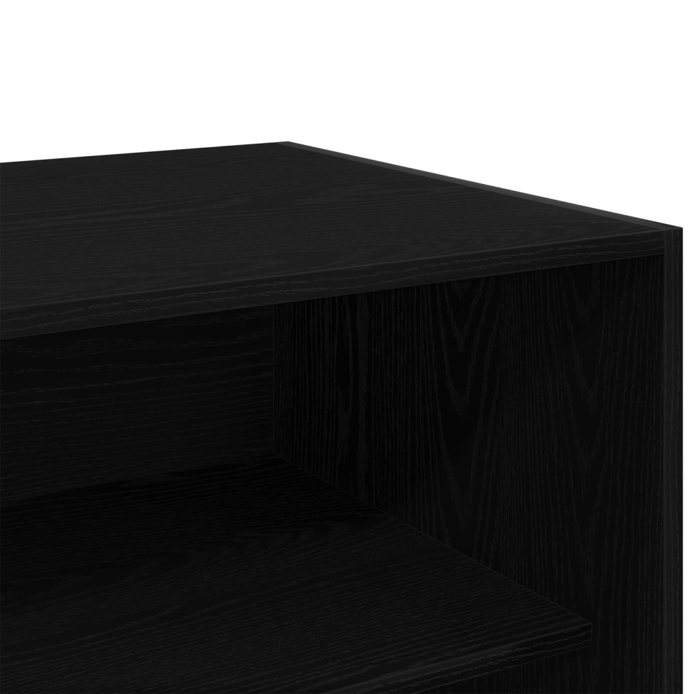 Produktbild för Garderob med hylla Svart Ek 100 x 50 x 200 cm Konstruerat trä