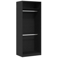 Produktbild för Garderob med hylla Svart Ek 80 x 50 x 200 cm Konstruerat trä