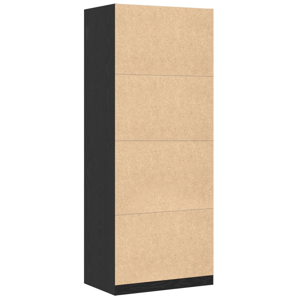 Produktbild för Garderob med hylla Svart Ek 80 x 50 x 200 cm Konstruerat trä