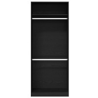 Produktbild för Garderob med hylla Svart Ek 80 x 50 x 200 cm Konstruerat trä