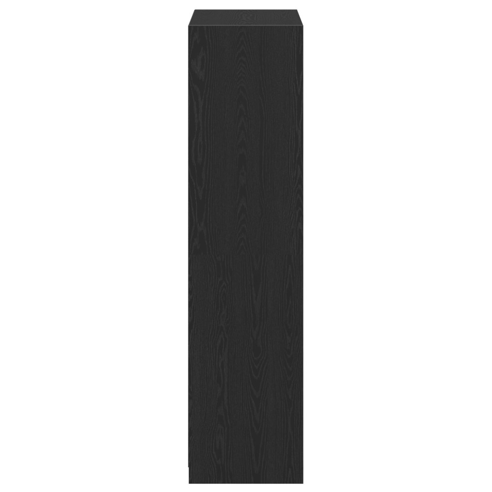 Produktbild för Garderob med hylla Svart Ek 80 x 50 x 200 cm Konstruerat trä