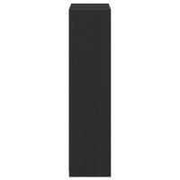 Produktbild för Garderob med hylla Svart Ek 80 x 50 x 200 cm Konstruerat trä
