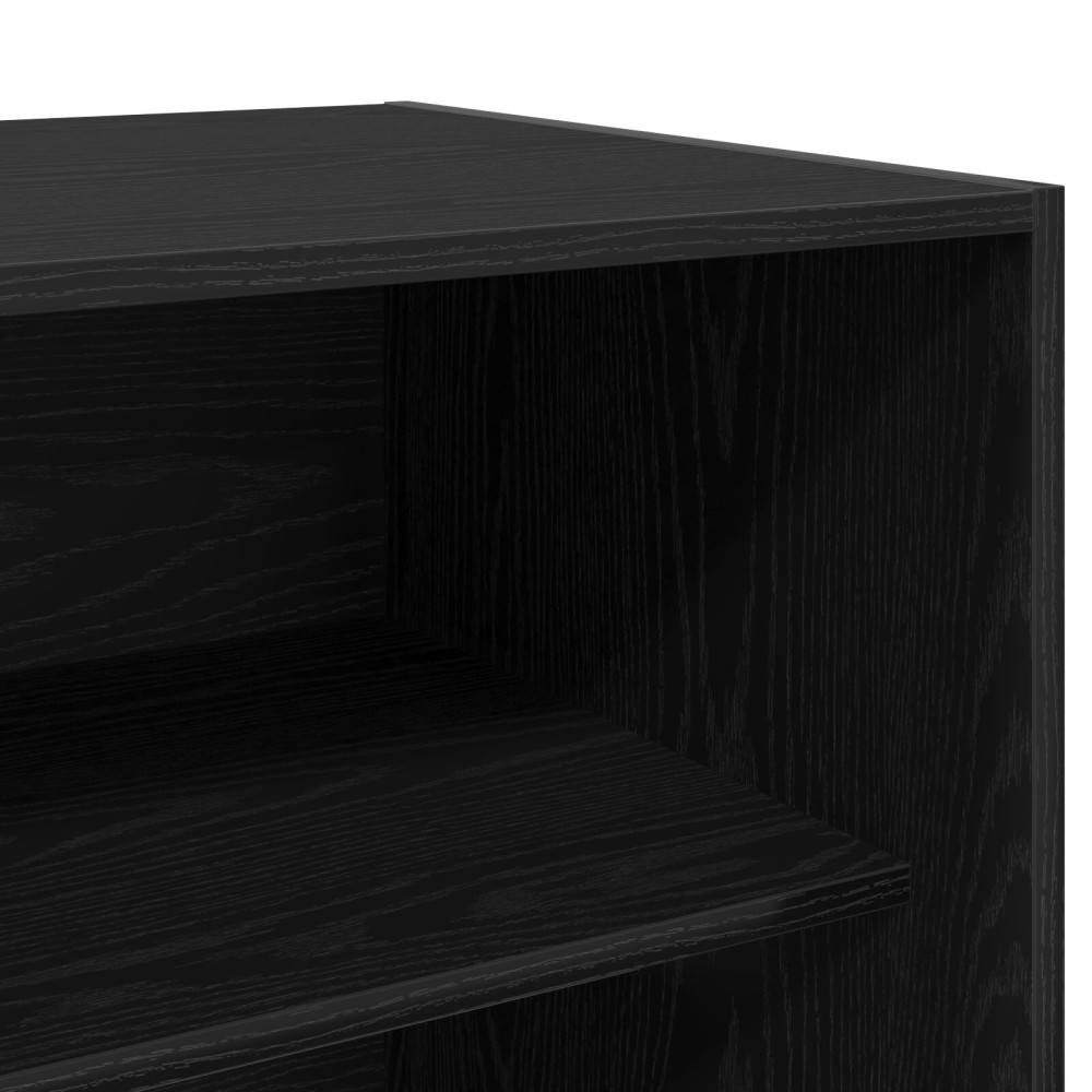 Produktbild för Garderob med hylla Svart Ek 80 x 50 x 200 cm Konstruerat trä