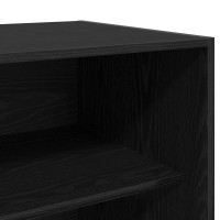Produktbild för Garderob med hylla Svart Ek 80 x 50 x 200 cm Konstruerat trä