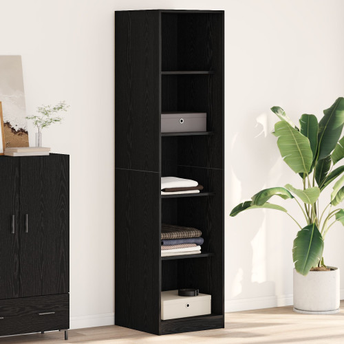 vidaXL Garderob med hylla Svart Ek 50 x 50 x 200 cm Konstruerat trä