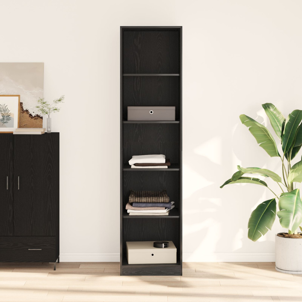Produktbild för Garderob med hylla Svart Ek 50 x 50 x 200 cm Konstruerat trä