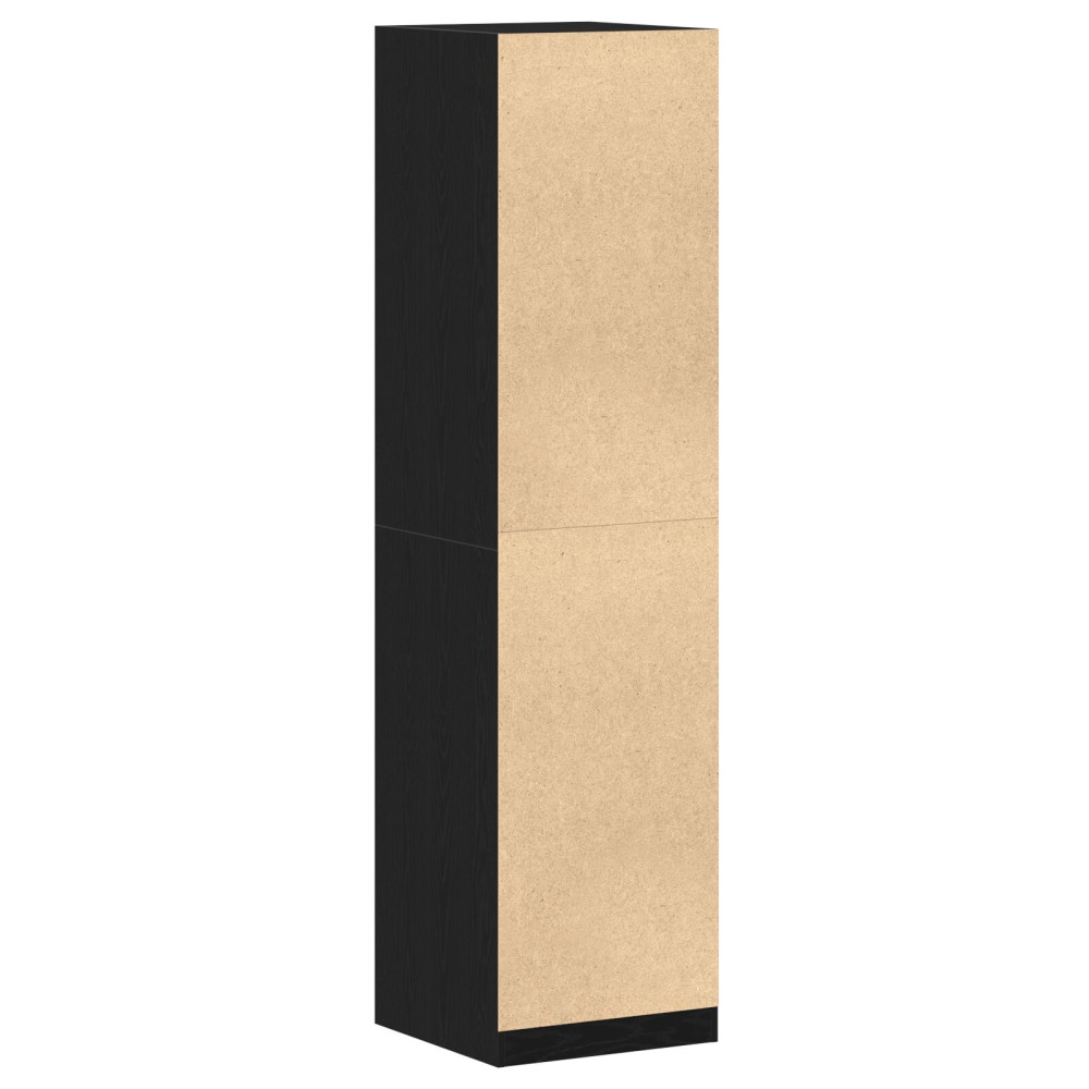 Produktbild för Garderob med hylla Svart Ek 50 x 50 x 200 cm Konstruerat trä