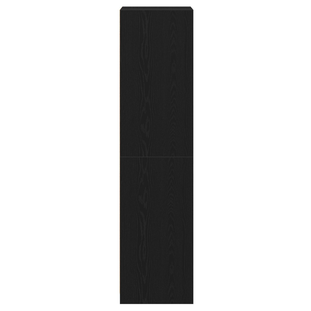 Produktbild för Garderob med hylla Svart Ek 50 x 50 x 200 cm Konstruerat trä