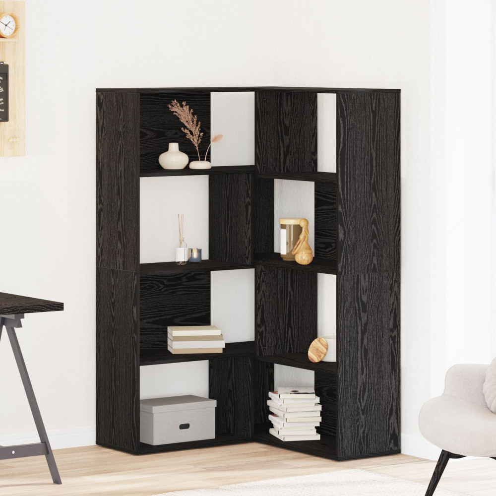 Produktbild för Garderob 2 pcs Svart Ek 85 x 85 x 140 cm Konstruerat trä