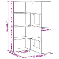 Produktbild för Garderob 2 pcs Svart Ek 85 x 85 x 140 cm Konstruerat trä