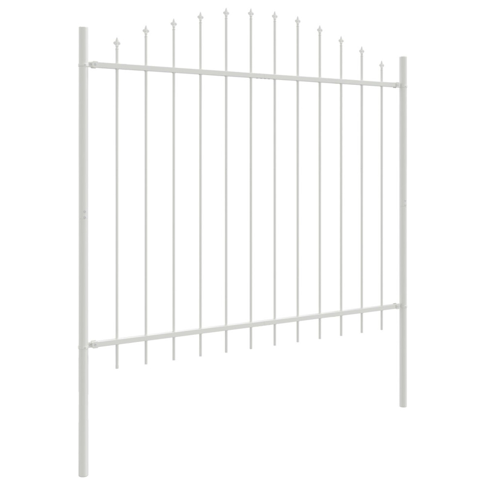 Produktbild för Trädgårdsstängsel 5 pcs Vit 170 x 165 cm Pulverlackerat stål