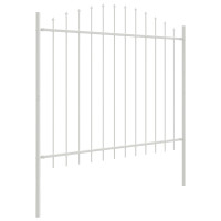 Produktbild för Trädgårdsstängsel 5 pcs Vit 170 x 165 cm Pulverlackerat stål