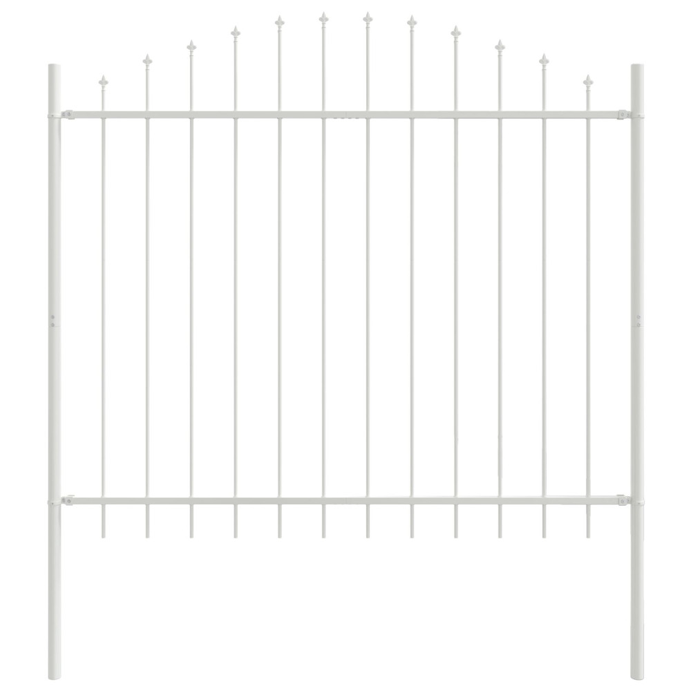 Produktbild för Trädgårdsstängsel 5 pcs Vit 170 x 165 cm Pulverlackerat stål