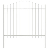 Produktbild för Trädgårdsstängsel 5 pcs Vit 170 x 165 cm Pulverlackerat stål