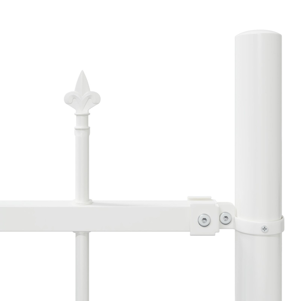 Produktbild för Trädgårdsstängsel 5 pcs Vit 170 x 165 cm Pulverlackerat stål