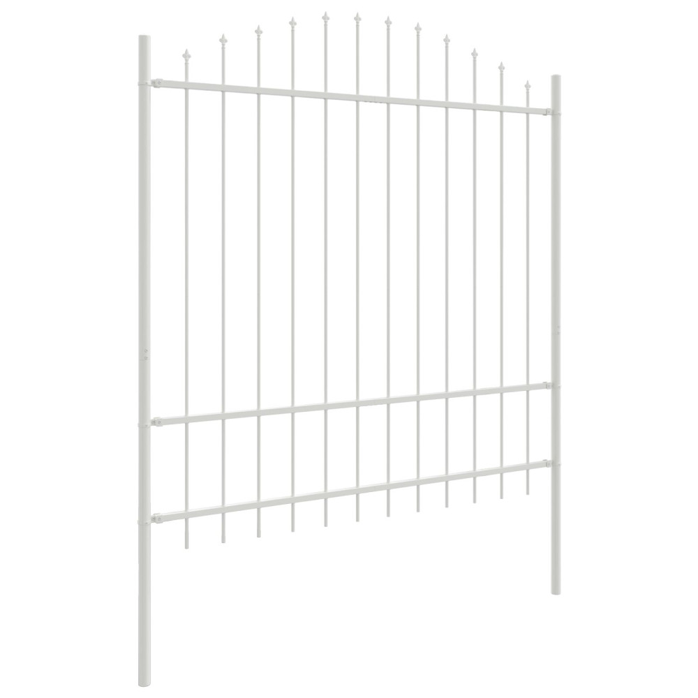 Produktbild för Trädgårdsstängsel 5 pcs Vit 170 x 215 cm Pulverlackerat stål