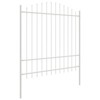Produktbild för Trädgårdsstängsel 5 pcs Vit 170 x 215 cm Pulverlackerat stål