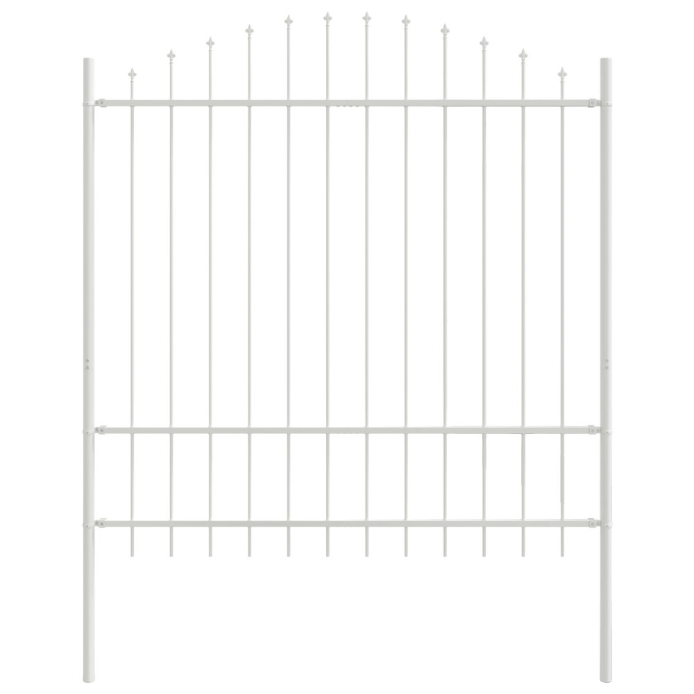 Produktbild för Trädgårdsstängsel 5 pcs Vit 170 x 215 cm Pulverlackerat stål