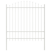 Produktbild för Trädgårdsstängsel 5 pcs Vit 170 x 215 cm Pulverlackerat stål