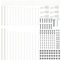 Produktbild för Trädgårdsstängsel 5 pcs Vit 170 x 215 cm Pulverlackerat stål