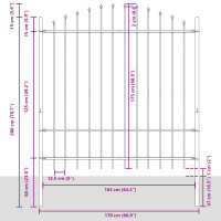 Produktbild för Trädgårdsstängsel 5 pcs Vit 170 x 215 cm Pulverlackerat stål